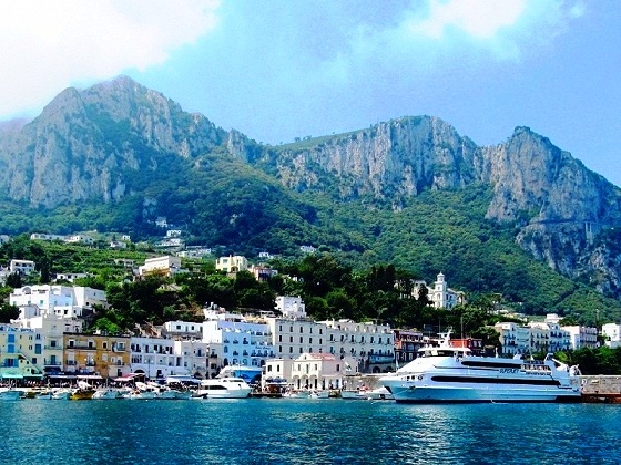 Capri-view of Marina Grande from the sea