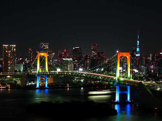 Japan-Tokyo-Rainbow Bridge on Tokyo Bay