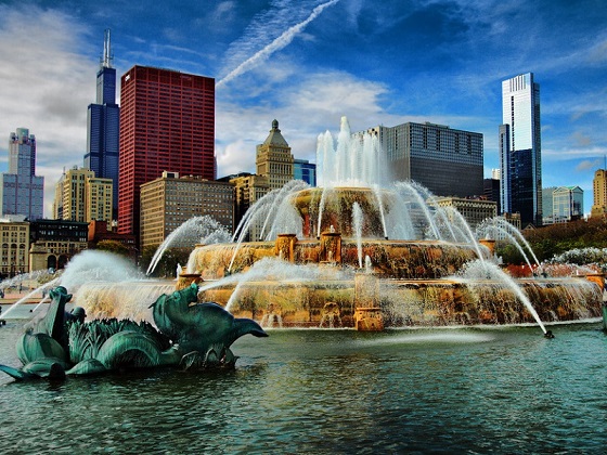 Chicago-Buckingham Fountain in Grant Park